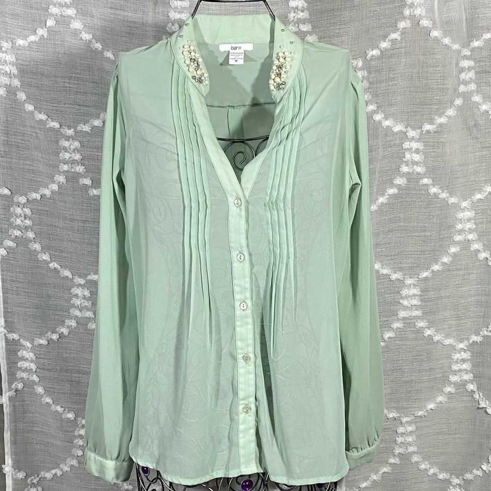 Bar III button up with embellished collar size M
